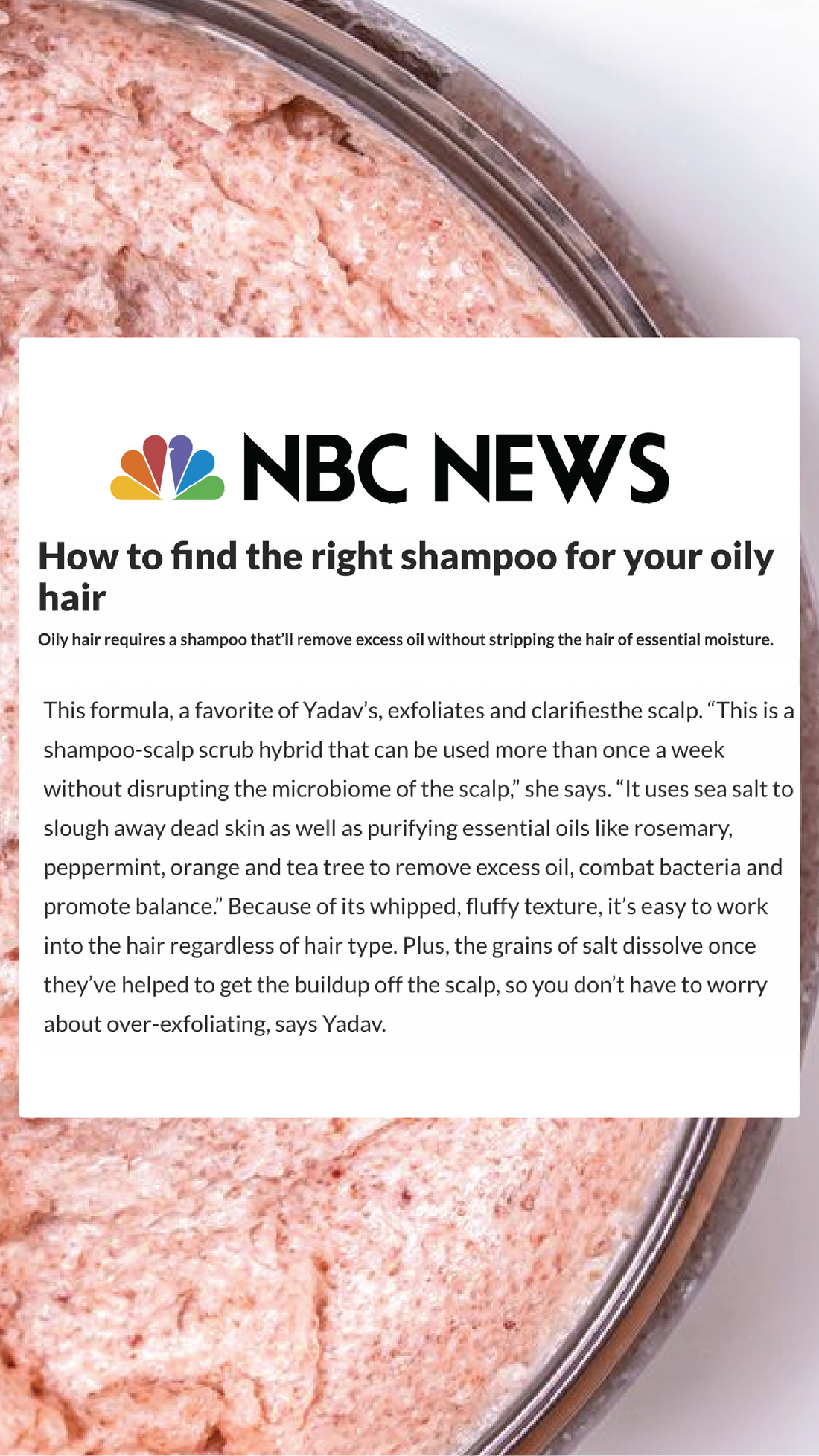 Revivv Scalp Scrub Featured In NBC NEWS