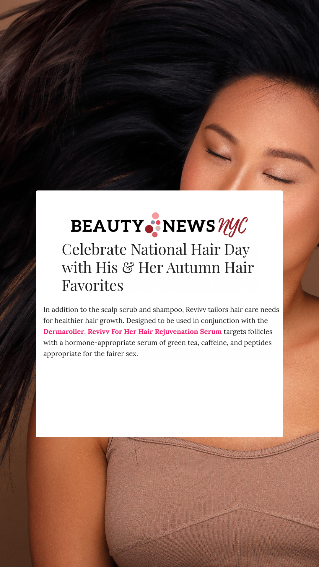 The Revivv Scalp Scrub and Serums featured in Beauty News NYC